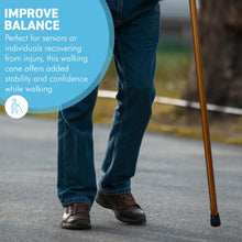 Load image into Gallery viewer, Varnished Tawny Wood Classic Derby Walking Stick