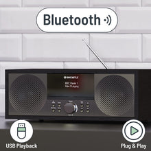 Load image into Gallery viewer, DAB500 CD Player, FM and DAB+ Digital Radio | Bluetooth, Mains Powered, Stereo Speakers, USB, MP3, AUX, Headphone Jack, Custom EQ, Remote Control | Oakcastle DAB Radio and CD-Player | Radio CD Player