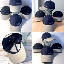 Load image into Gallery viewer, Set of 4 Adjustable Navy-Blue Baseball Caps, Commodore, Engineer, First Mate and Crew, Nautical Boating Hats for Sailing, Yachting & Team Uniform