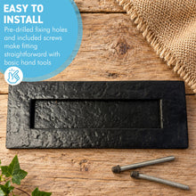 Load image into Gallery viewer, The Antique Cast Iron Letter Box Plate – A Traditional Front Door Letter Box Flap