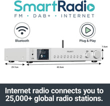 Load image into Gallery viewer, Bluetooth Wifi Internet Radio with DAB, DAB+ | HiFi Smart Digital Radio with Spotify Connect, Podcasts, 90+ Presets, and Full Colour LED Display | USB, AUX, RCA Connection | Majority Fitzwilliam Tuner