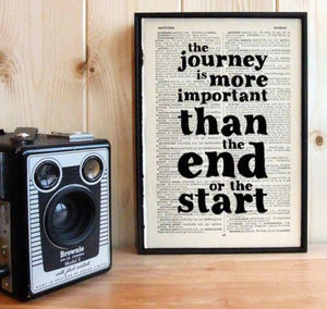 Framed art prints "the journey is more important than the end