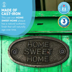 Cast Iron Antique Style HOME SWEET HOME PLAQUE SIGN | New Home | Home sweet home signs | Home signs quote | 7cm x 3cm