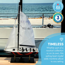 Load image into Gallery viewer, ALINGHI AMERICAS CUP MODEL YACHT | Sailing | Yacht | Boats | Models | Sailing Nautical Gift | Sailing Ornaments | Yacht on Stand | 33cm (H) x 21cm (L) x 4cm (W)