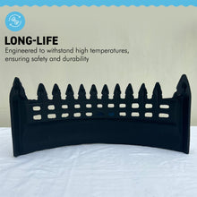 Load image into Gallery viewer, 18-Inch Castle Fire Front Fret in Matte Black - Decorative Fireplace Accessory