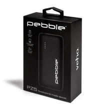 Load image into Gallery viewer, Veho Pebble PZ-5 𝗣𝗢𝗥𝗧𝗔𝗕𝗟𝗘 𝗣𝗢𝗪𝗘𝗥 𝗕𝗔𝗡𝗞 5000mAh, USB-C Rechargeable Battery Pack, Compact Phone & Tablet Charger, Model VPP-114-PZ5-B