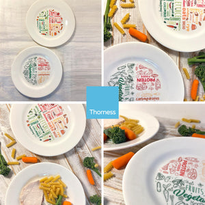 Pair of Colourful melamine PORTION CONTROL PLATE for Adults to Encourage Healthy Eating, Melamine Diet Plate Visually Divided for Slimming and Weight Loss