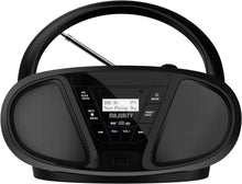 Load image into Gallery viewer, PORTABLE CD PLAYER & DAB BOOMBOX | Bluetooth, DAB+ Digital Radio & FM | USB & AUX Playback | Clear 2.0 Stereo Sound | Majority Boxworth | 15hr Battery Playtime