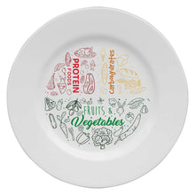 Load image into Gallery viewer, Colourful melamine PORTION CONTROL PLATE for Adults to Encourage Healthy Eating, Melamine Diet Plate Visually Divided for Slimming and Weight Loss | 100% Certified Food-Safe & BPA-Free Melamine