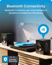 Load image into Gallery viewer, Refurbished Majority Auto FULLY AUTOMATIC RECORD PLAYER WITH BLUETOOTH OUTPUT 5.3 | USB Recording to USB Stick | Built-in Pre-Amplifier | Aluminium Platter | RCA Output | Slip mat & Remote Control