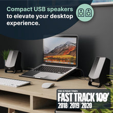 Load image into Gallery viewer, Majority Compact REFURBISHED COMPUTER SPEAKERS | Headphone Jack | One-Touch Audio Controls |10 Watt Active Stereo Sound for Music, Gaming, & Movies DX10