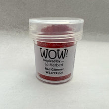 Load image into Gallery viewer, Wow! Embossing Powder 15ml | RED GLIMMER regular | Free your creativity and give your embossing sparkle
