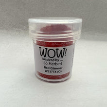 Load image into Gallery viewer, Wow! Embossing Powder 15ml | RED GLIMMER regular | Free your creativity and give your embossing sparkle