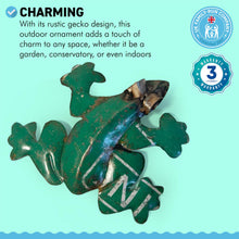 Load image into Gallery viewer, RECYCLED SALVAGED TIN METAL GECKO WALL HANGING | Garden Wall Hanging | Wall Hanging | Lizard | Home Decor | Outdoor Ornament | 3D Metal Craft | Art