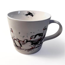 Load image into Gallery viewer, Puffin Group Mug, 100% Bone China, Gift for Nature Lovers, Coastal Home Decor