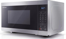 Load image into Gallery viewer, SHARP YC-MG81U-S 28 Litre 900W Digital Microwave with 1100W Grill, 11 power levels, ECO Mode, defrost function, LED cavity light – Silver