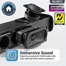 Load image into Gallery viewer, 2.1.2 Dolby Atmos Soundbar | Wall Mountable Bluetooth 3D Sound with 160W Upfiring Speakers | Digital Display, EQ Controls | HDMI, Optical, Aux | Bracket/Fixings and Remote Included | Majority Elias