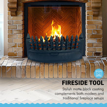 Load image into Gallery viewer, 18-Inch Castle Fire Front Fret in Matte Black - Decorative Fireplace Accessory