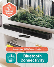 Load image into Gallery viewer, Refurbished Oakcastle SB80 SPLIT SOUND BAR for TV | 120W 2.2 Channel Bluetooth Soundbar with HDMI ARC, Optical, AUX & USB Playback | Home Cinema TV Speakers with Wall Mount & Remote