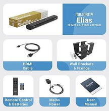 Load image into Gallery viewer, 2.1.2 Dolby Atmos Soundbar | Wall Mountable Bluetooth 3D Sound with 160W Upfiring Speakers | Digital Display, EQ Controls | HDMI, Optical, Aux | Bracket/Fixings and Remote Included | Majority Elias