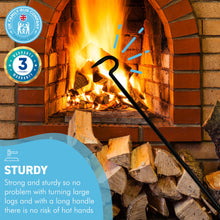 Load image into Gallery viewer, LOG ROLLER TOOL for FIREPLACE | Cast iron | Tools and accessories for fireplace | BBQ accessories | Log grabber tool | Log peavey | 50cm Long