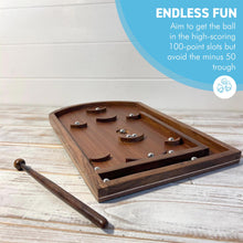 Load image into Gallery viewer, Classic Vintage Tabletop Trifle Game: Shuffleboard, Pinball & Bagatelle with Flick Stick - Retro Multi-Game Entertainment