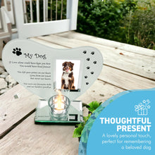 Load image into Gallery viewer, Inspirational Poem & Candle Holder Memorial Plaque for Dogs  Thorness Glass Photo Frame