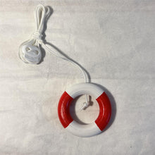 Load image into Gallery viewer, Red and white life ring light Pulls | Lifebuoy light pull | Nautical Theme Wooden Cord Pull Light Pulls