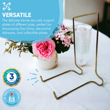 Load image into Gallery viewer, EXTRA LARGE BRASS PLATE STAND | Photo frame stand | Decorative picture stand | Brass easel | Plate stands for display | Picture and plate stand | Home decor | 6.5 inches
