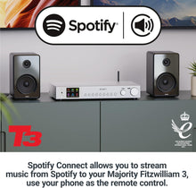 Load image into Gallery viewer, Bluetooth Wifi Internet Radio with DAB, DAB+ | HiFi Smart Digital Radio with Spotify Connect, Podcasts, 90+ Presets, and Full Colour LED Display | USB, AUX, RCA Connection | Majority Fitzwilliam Tuner