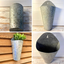 Load image into Gallery viewer, The Country Wall Planter – A Vintage Style Galvanised Metal Hanging Basket
