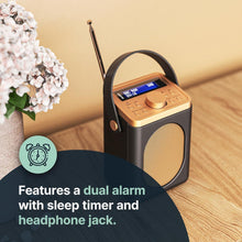 Load image into Gallery viewer, Majority Little Shelford, DAB, DAB+ Digital and FM Bluetooth radio | Battery and Mains Powered Portable DAB Radio | Majority Little Shelford | Bluetooth Connectivity, Dual Alarm, 15 Hours Playback and LED Display | Black