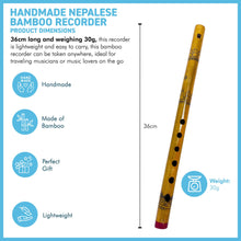 Load image into Gallery viewer, Handmade Nepalese Bamboo Recorder, traditional wooden Indian flute, ethnic wind instrument for folk music