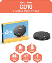 Load image into Gallery viewer, Refurbished Personal CD Player | Portable Walkman with Included In-Line Control Earphones | 7 Hour Battery Playtime, In-Car AUX Compatibility | Bass Boost, Hold Lock and Anti-Skip Function | OAKCASTLE CD10