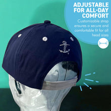 Load image into Gallery viewer, Steward Adjustable Navy Blue Baseball Cap, classic unisex cotton hat for casual, sports & outdoor wear