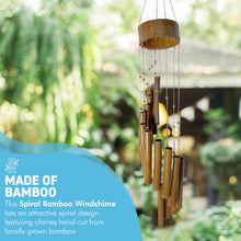 Load image into Gallery viewer, 67cm Long Indonesian Home and Garden Bamboo Spiral Windchime | chime ornament | wooden wind chimes | Classic Zen Garden windchime for relaxation | Bamboo wind chimes for garden.