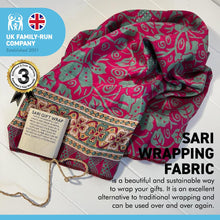 Load image into Gallery viewer, SARI FABRIC GIFT WRAPPING CLOTH | 60cm X60 cm | Gift Wrapping | Eco Friendly Gift Wrap| Recycled Gift Wrap | Furoshiki Wrapping Fabric