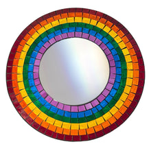 Load image into Gallery viewer, RAINBOW GLASS MOSAIC MIRROR | Mirror | Rainbow Colours | home Decor | Wall Mirror | Round Mirror | Circle | Mosaic Wall Mirror
