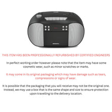 Load image into Gallery viewer, Oakcastle BCX10 Portable CD Player Boombox | Cassette Player & FM Radio | 2.0 Stereo Sound | Cassette Recorder | 15hr Playtime with Batteries | LED Display, Headphone Jack, Simple Controls