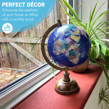 Load image into Gallery viewer, 20cm Globe with Wooden Base & Metal Arc - Rotating Vintage World Globe, Educational Geographic Desktop Accessory