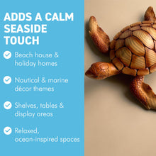 Load image into Gallery viewer, Nautical Gift Wood Effect Turtle 18cm