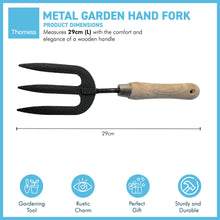 Load image into Gallery viewer, METAL GARDEN HAND FORK with WOODEN HANDLE | Gardeners Tools | Metal Fork | Hand Tools | Gardeners Gifts | Gardeners | Weeding
