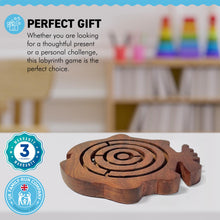 Load image into Gallery viewer, HANDCRAFTED FISH SHAPED WOODEN LABYRINTH GAME | Hand Maze Puzzle | Hand Eye Co Ordination Toy | Traditional Toy | Retro Game | Brain Teaser