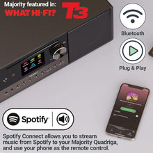 Load image into Gallery viewer, Majority INTERNET RADIO CD PLAYER WITH DAB+ & FM RADIO and a Powerful Subwoofer | 120W 2.1 Speaker System | Smart Radio with Spotify, Podcasts, Bluetooth, 90+ Presets, TFT Display | Quadriga