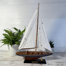 Load image into Gallery viewer, J Class Wooden ENDEAVOUR MODEL YACHT | Richly Detailed Endeavour Model | Yacht Ornaments | Sailing Yacht on a Display Stand | Sailing | Boats
