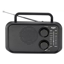 Load image into Gallery viewer, Bush Black Portable FM/AM Radio | Headphone Jack | Telescopic antenna