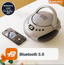 Load image into Gallery viewer, Oakcastle CD250 PORTABLE CD PLAYER BOOMBOX with Bluetooth & FM Radio | Silver