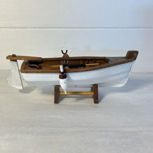 Load image into Gallery viewer, WHITE HULL MODEL ROWING BOAT | Sailing | Yacht | Boats | Models | Sailing Nautical Gift | Sailing Ornaments | Boat on Stand | 14cm (L) x 5cm (H) x 5.5cm (W)