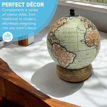 Load image into Gallery viewer, Elegant Desk-Sized Globe on Wooden Base | Classic Desktop Decor for Home or Office