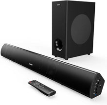 Load image into Gallery viewer, Majority TETON PLUS BLUETOOTH SOUND BAR for TV with Wireless Subwoofer | 81cm, 180 Watts, 5.25" Subwoofer Driver 2.1 Surround Sound System | HDMI ARC, USB, Optical & RCA | Custom EQ & Remote Control
